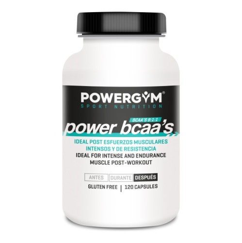 POWER BCAA's · Cápsulas · Síntesis de proteínas · Recovery · POWERGYM