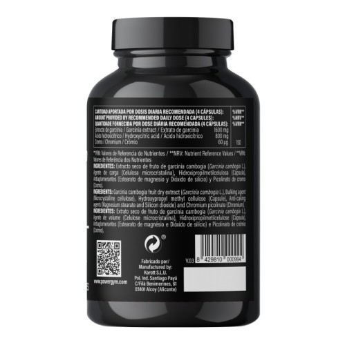 HIDROXYCROM · Efecto saciante · Fat Reduction · POWERGYM