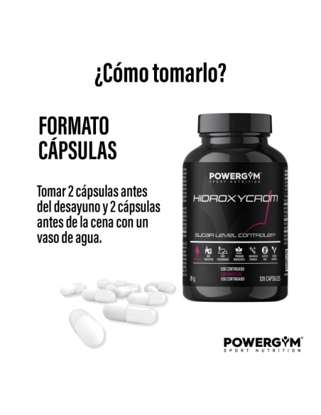 HIDROXYCROM · Efecto saciante · Fat Reduction · POWERGYM