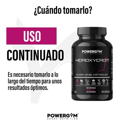 HIDROXYCROM · Efecto saciante · Fat Reduction · POWERGYM