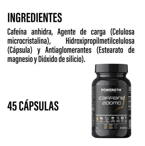 CAFFEINE 200 mg · Energía · Endurance · POWERGYM