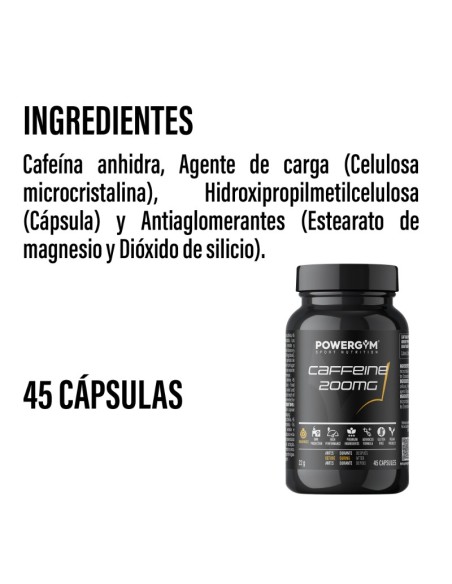 CAFFEINE 200 mg · Energía · Endurance · POWERGYM