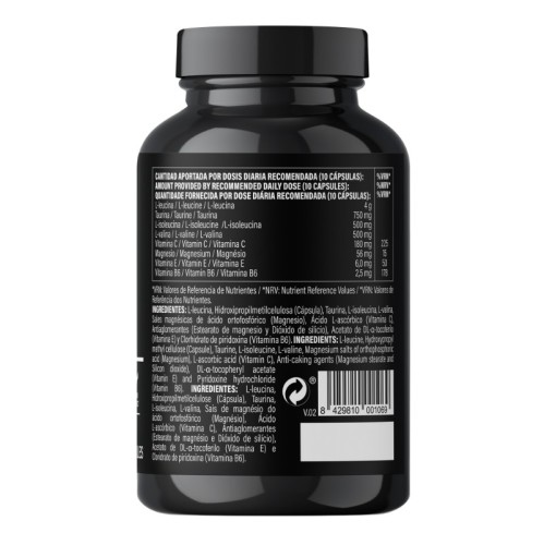 POWER BCAA's · Cápsulas · Síntesis de proteínas · Recovery · POWERGYM