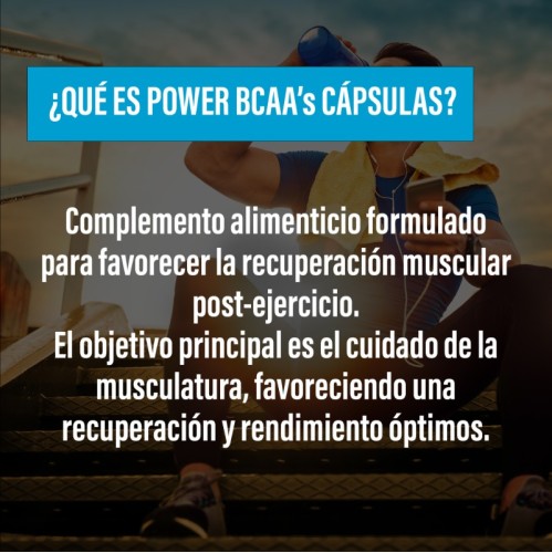 POWER BCAA's · Capsules · Protein synthesis · Recovery · POWERGYM