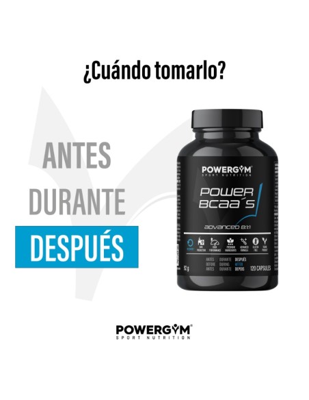 POWER BCAA's · Capsules · Protein synthesis · Recovery · POWERGYM