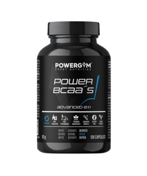 POWER BCAA's · Cápsulas · Síntesis de proteínas · Recovery · POWERGYM