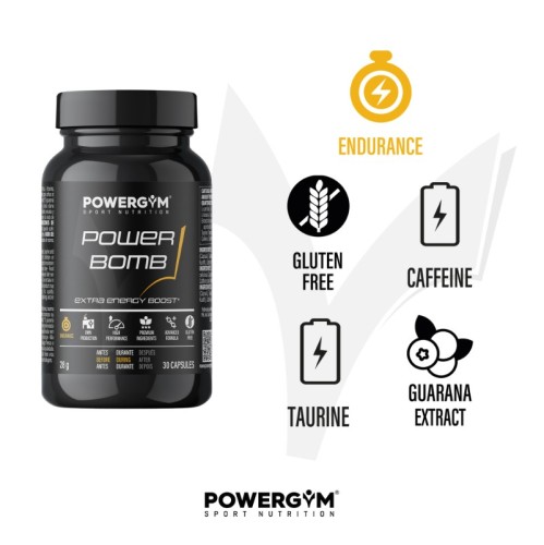 POWERBOMB · Energy in capsule · Endurance · POWERGYM