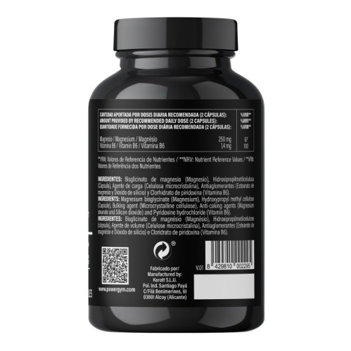 MAGNESIUM PLUS · Bisglicinato de magnesio · Recovery · POWERGYM
