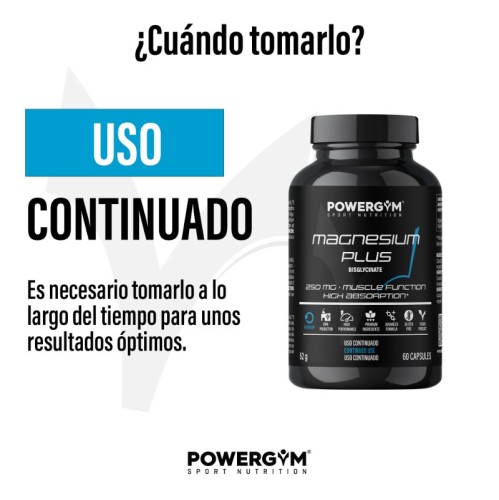 MAGNESIUM PLUS · Bisglicinato de magnesio · Recovery · POWERGYM