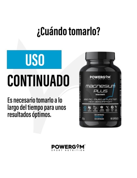 MAGNESIUM PLUS · Bisglicinato de magnesio · Recovery · POWERGYM