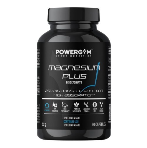 MAGNESIUM PLUS · Bisglicinato de magnesio · Recovery · POWERGYM