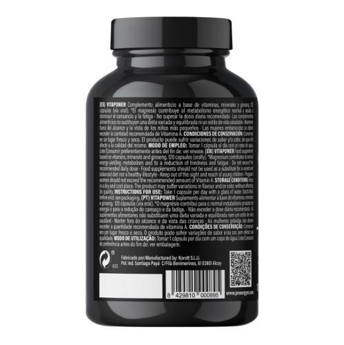 VITAPOWER · Vitaminas, minerales y ginseng · Endurance · POWERGYM