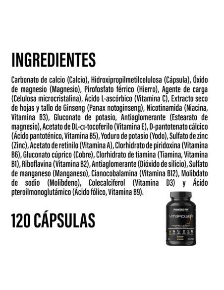 VITAPOWER · Vitaminas, minerales y ginseng · Endurance · POWERGYM