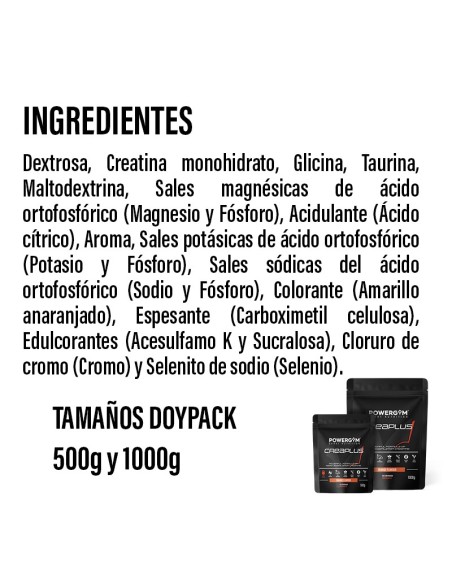CREAPLUS · Creatina con fórmula mejorada · Muscle Building · POWERGYM