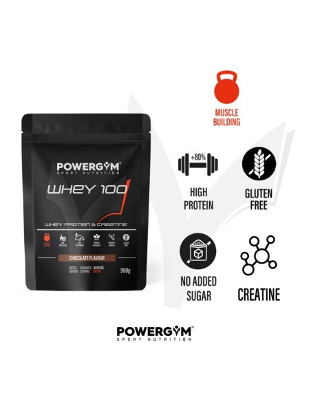 WHEY 100 · Proteína con Creatina · Muscle Building · POWERGYM