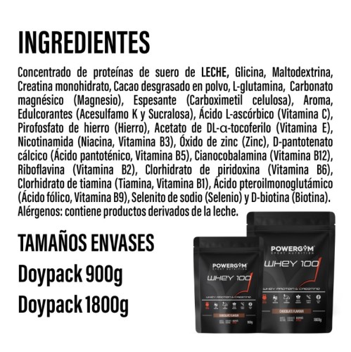 WHEY 100 · Proteína con Creatina · Muscle Building · POWERGYM