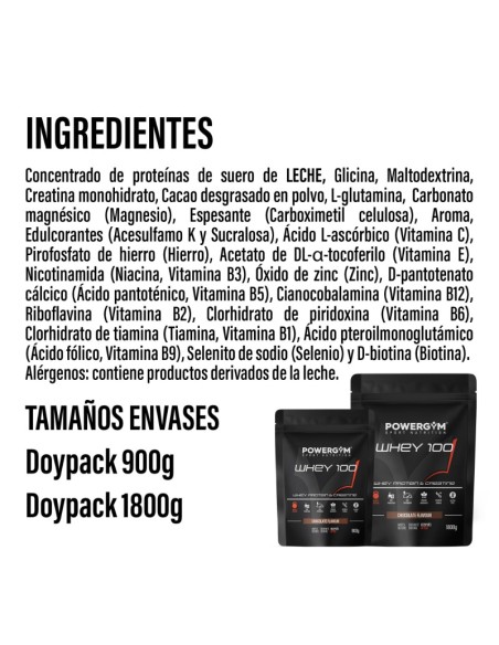 WHEY 100 · Proteína con Creatina · Muscle Building · POWERGYM