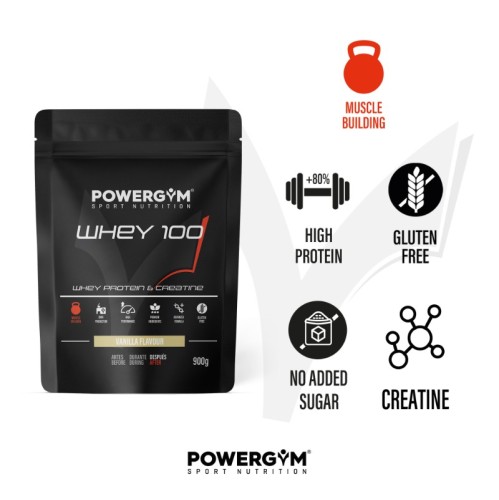 WHEY 100 · Protein with Creatine · Muscle Building · POWERGYM