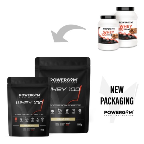 WHEY 100 · Protein with Creatine · Muscle Building · POWERGYM