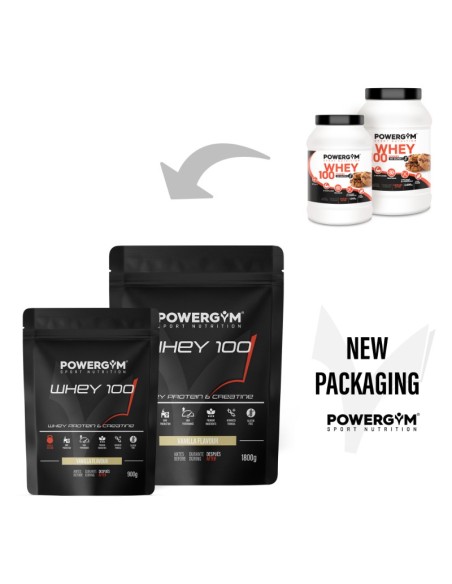 WHEY 100 · Protein with Creatine · Muscle Building · POWERGYM