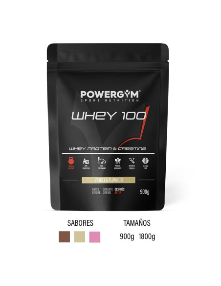 WHEY 100 · Protein with Creatine · Muscle Building · POWERGYM