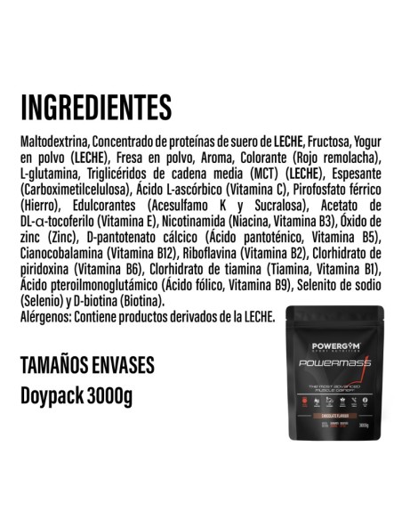 POWERMASS · Energía y masa muscular · Muscle building · POWERGYM