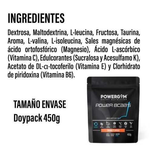 POWER BCAA's · Proporción 8:1:1 · Recovery · POWERGYM