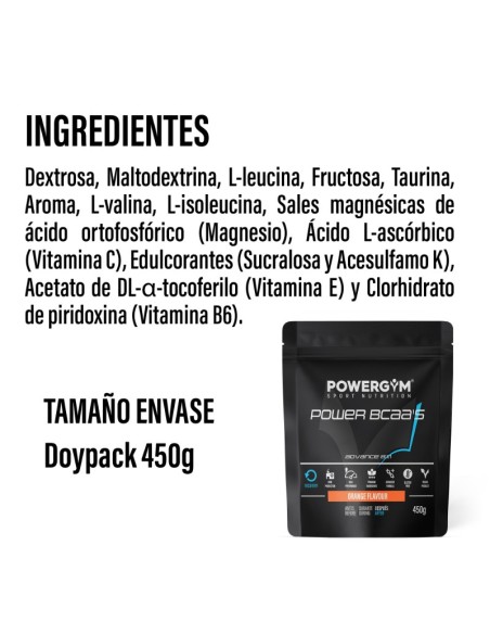 POWER BCAA's · Proporción 8:1:1 · Recovery · POWERGYM