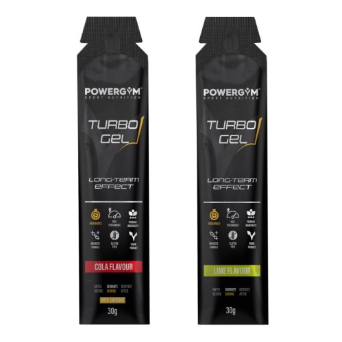 TURBOGEL · Mejora el rendimiento · Efecto refrescante · POWERGYM