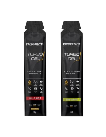TURBOGEL · Mejora el rendimiento · Efecto refrescante · POWERGYM