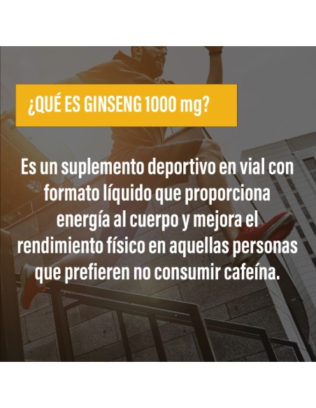 GINSENG 1000 mg · Energía sin cafeína · Endurance · POWERGYM