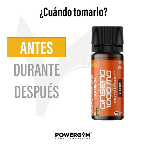 GINSENG 1000 mg · Energía sin cafeína · Endurance · POWERGYM