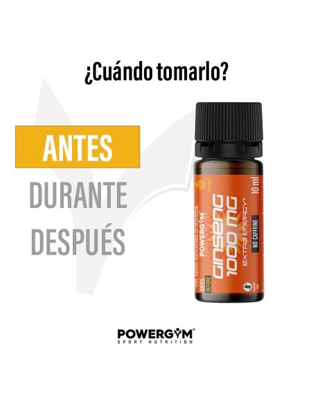 GINSENG 1000 mg · Energía sin cafeína · Endurance · POWERGYM
