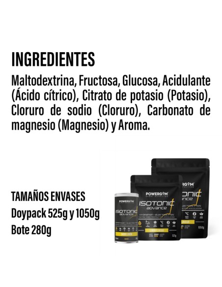 ISOTONIC · Hidratación · Carbohidratos · Endurance · POWERGYM