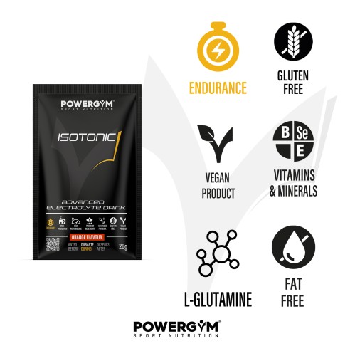 ISOTONIC · Hidratación · Carbohidratos · Endurance · POWERGYM