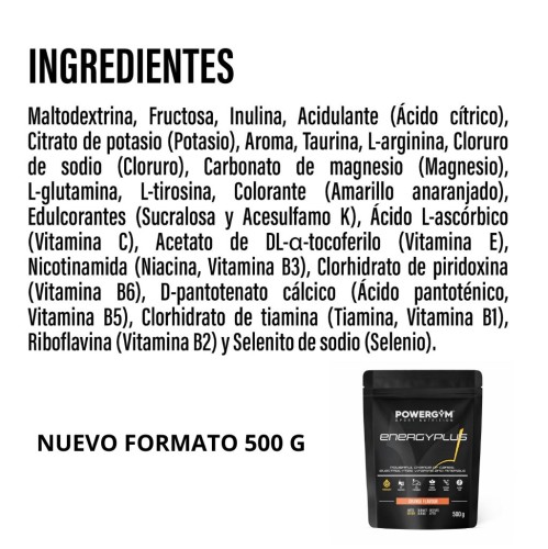 ENERGY PLUS · Carbohidratos · Endurance · POWERGYM