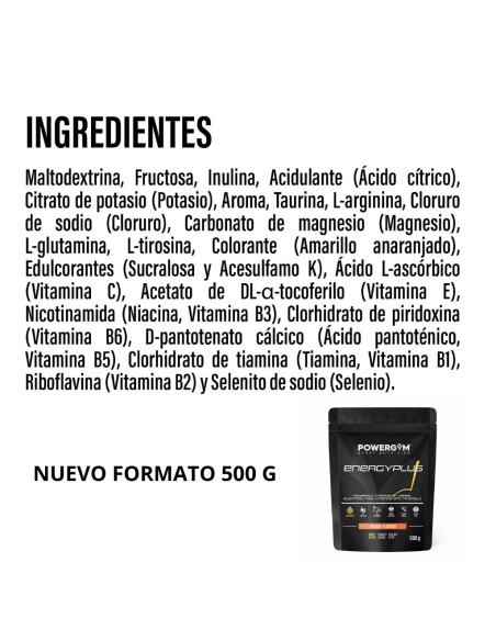 ENERGY PLUS · Carbohidratos · Endurance · POWERGYM