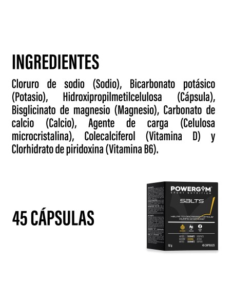 SALTS · Electrolyte balance · Endurance · POWERGYM