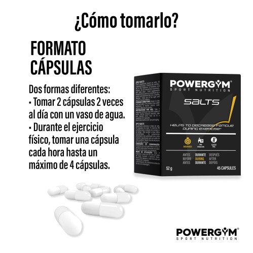 SALTS · Electrolyte balance · Endurance · POWERGYM